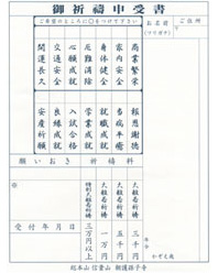 写真：申込書の例